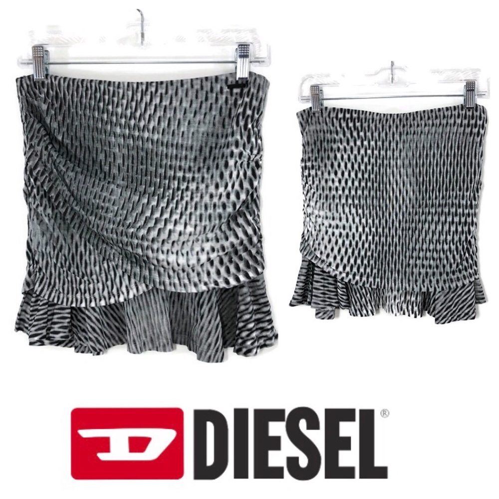 NWT Diesel OSUPY Snake Print Chiffon Layered Skirt